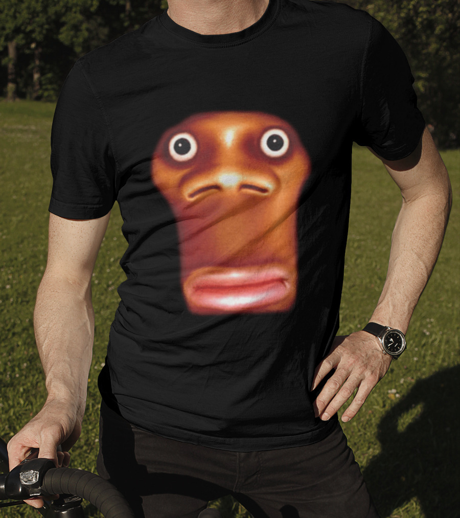 Stop Looking At Me Face Staring Meme Brown Expression T-Shirt