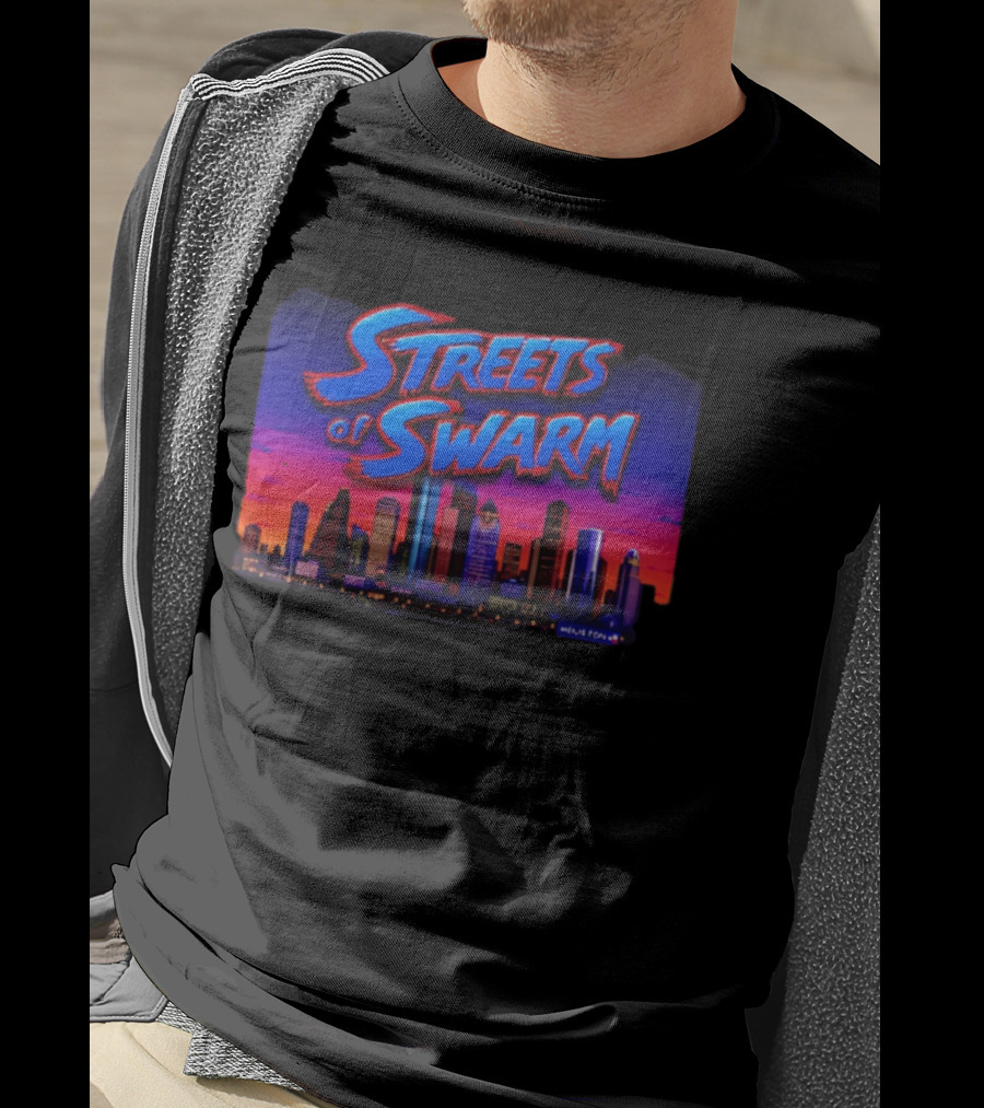 Streets Of Swarm Houston Texans Arcade Skyline Skyline T-Shirt