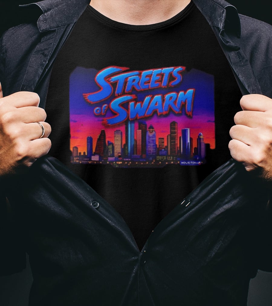 Streets Of Swarm Houston Texans Arcade Skyline Skyline T-Shirt