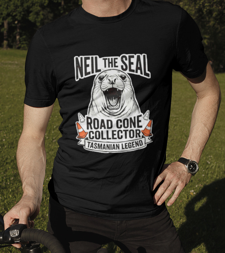 Neil The Seal Road Cone Collector Tasmanian Legend T-Shirt