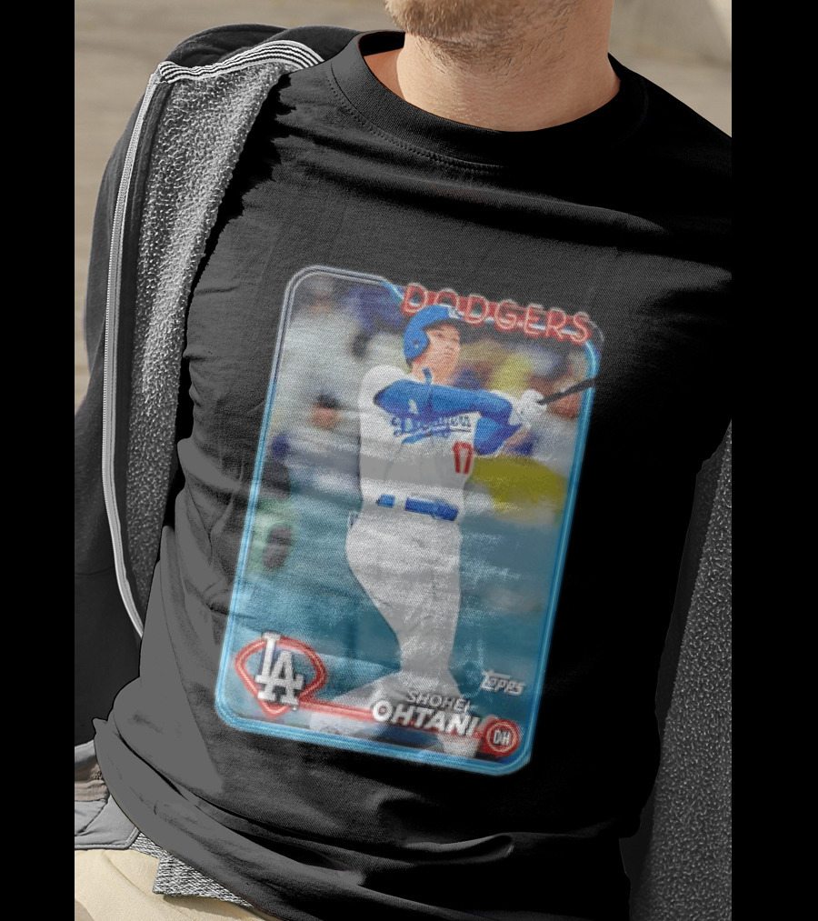 Topps Shohei Ohtani LA Dodgers Batter Neon Script T-Shirt