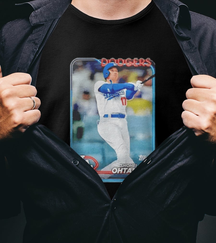 Topps Shohei Ohtani LA Dodgers Batter Neon Script T-Shirt