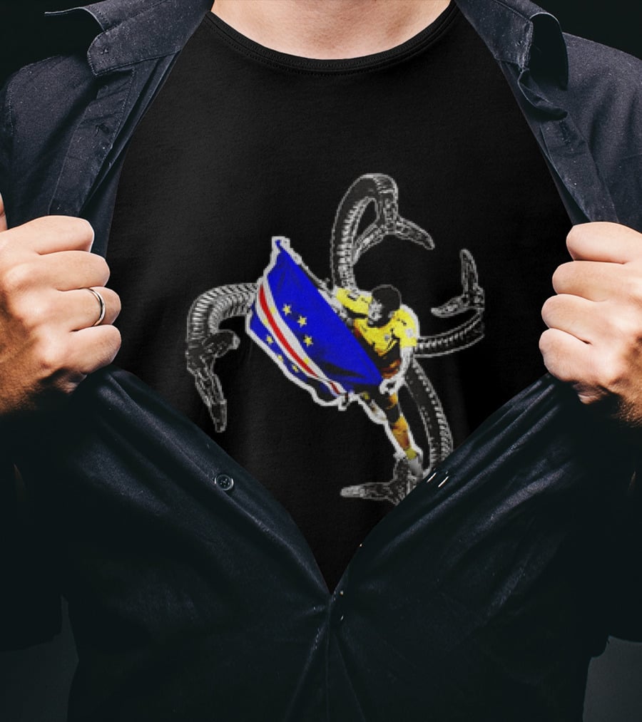 Vozinha Cape Verde National Team Doctor Octopus Mashup Soccer Flag Combination T-Shirt