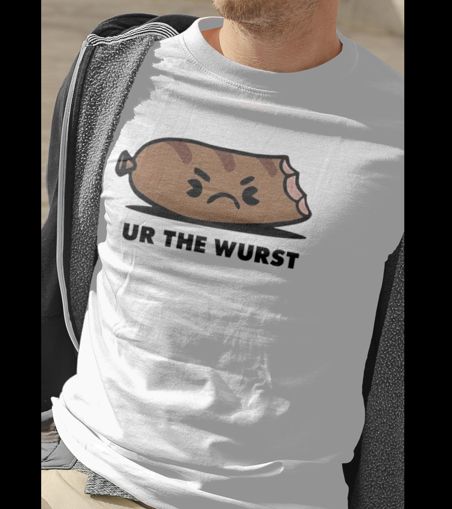 Angry Sausage Ur The Wurst Pun Humor T-Shirt