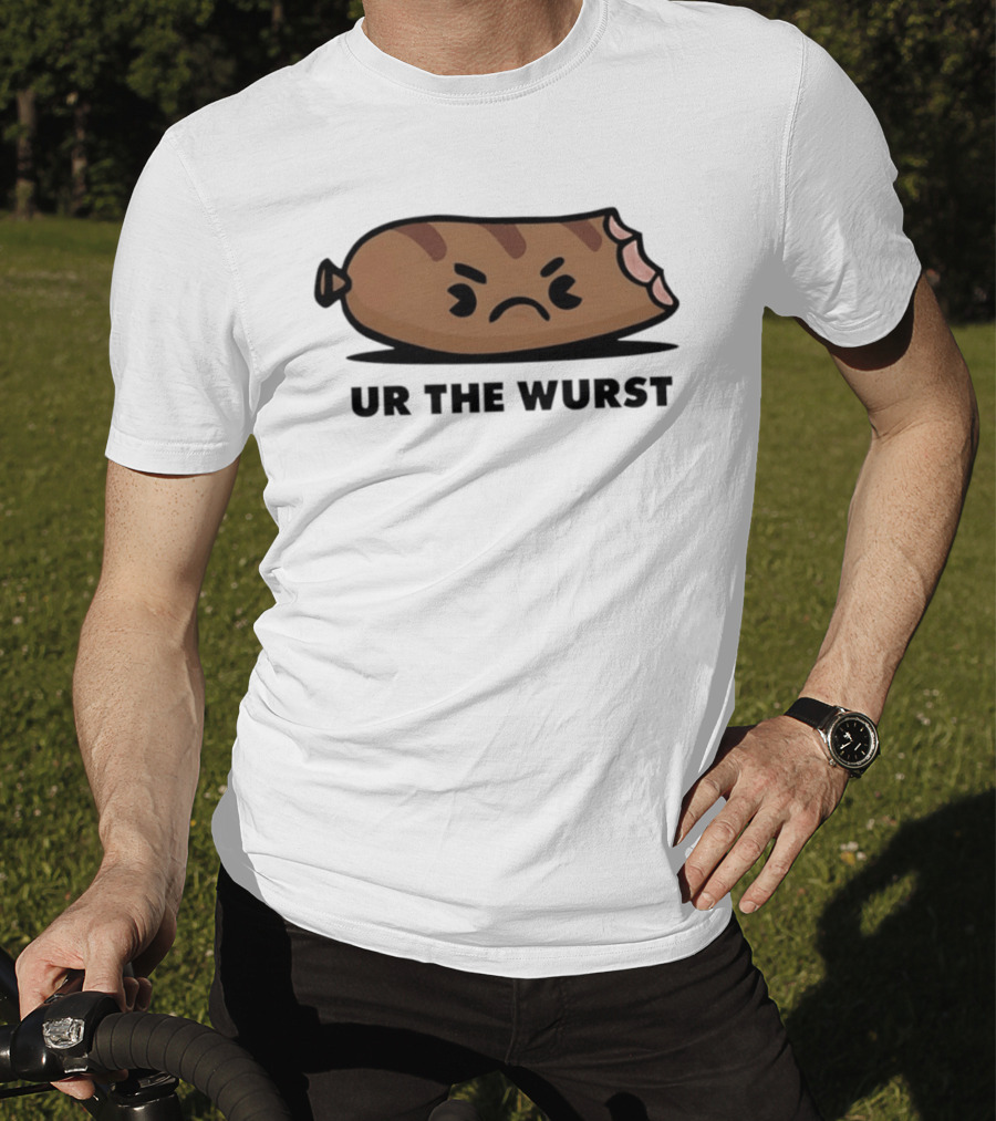 Angry Sausage Ur The Wurst Pun Humor T-Shirt