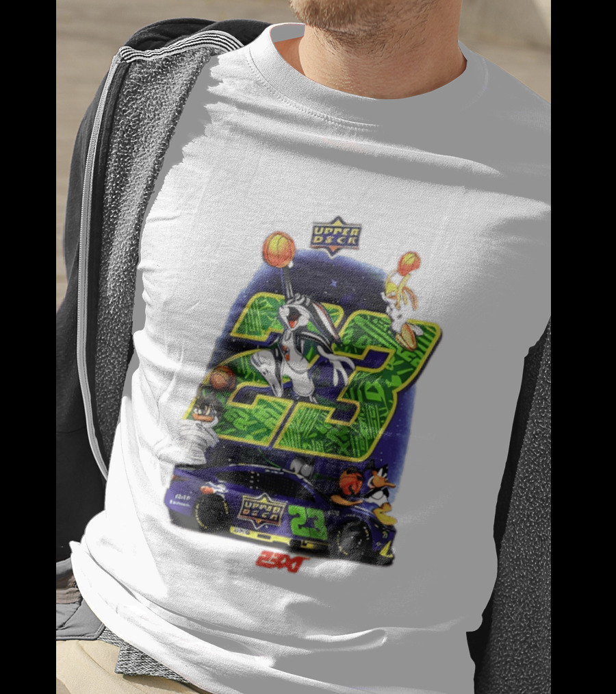 Upper Deck 23 Bugs Bunny Road Runner 23XI Racing Space Jam 30th Anniversary T-Shirt