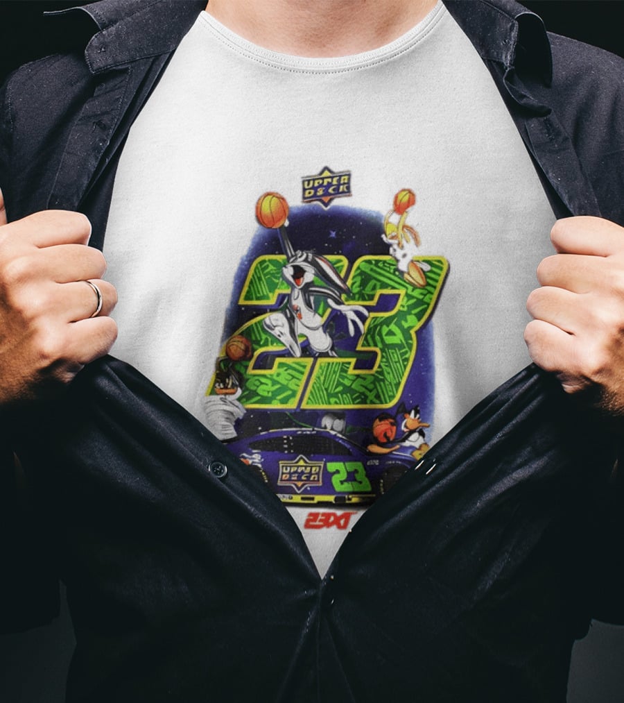 Upper Deck 23 Bugs Bunny Road Runner 23XI Racing Space Jam 30th Anniversary T-Shirt