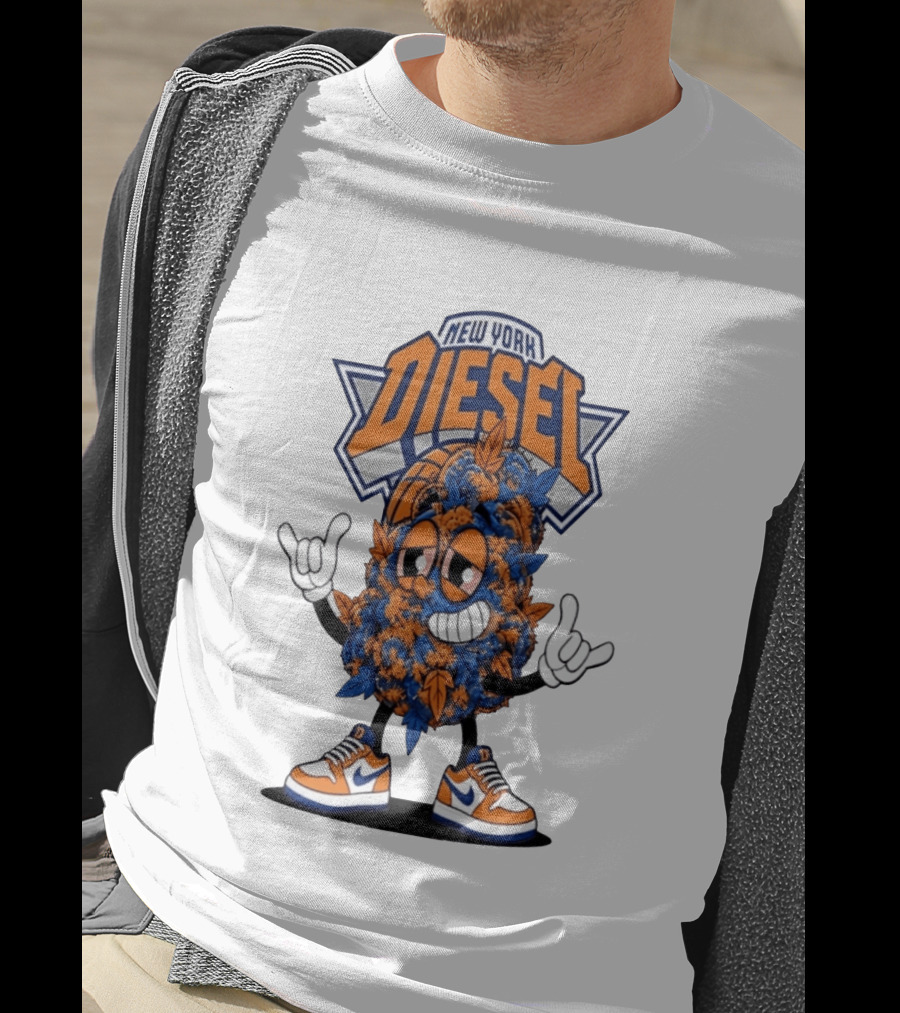 New York Diesel Basketball Weed Character Sneakers T-Shirt