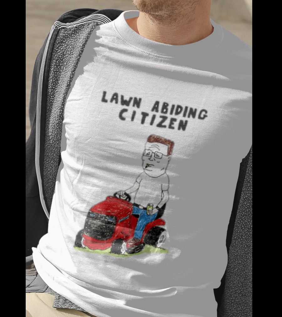 Lawn Abiding Citizen Hank Hill Cartoon Riding Mower Image T-Shirt