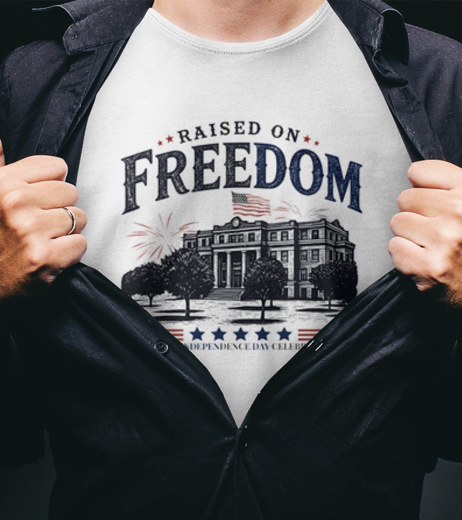 Raised On Freedom Tahoka Texas Independence Day Celebration 2026 Stars Fireworks T-Shirt
