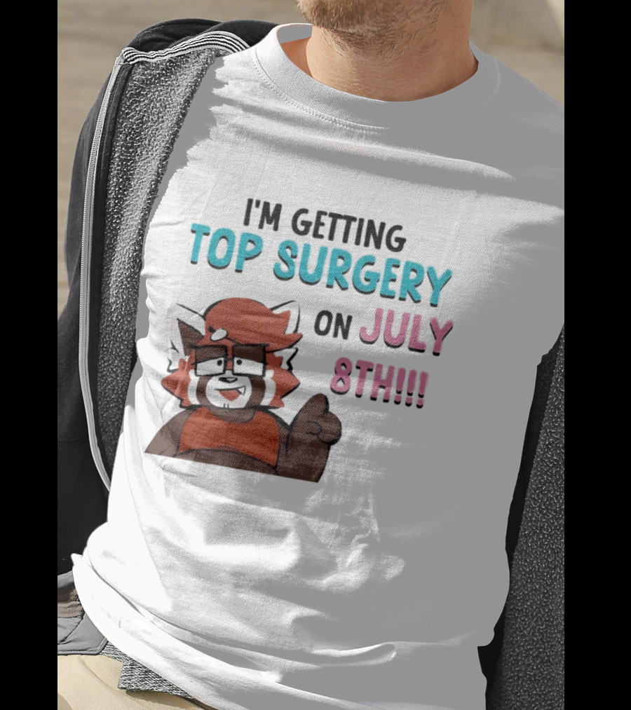 I'm Getting Top Surgery On July 8th Cartoon Character Announcement T-Shirt