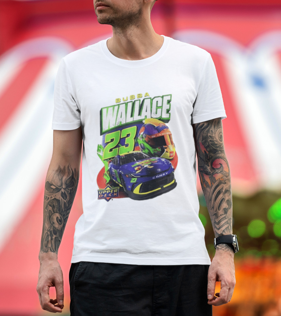 Space Jam's 30th Anniversary Bubba Wallace 23 Upper Deck Racing Car Helmet T-Shirt