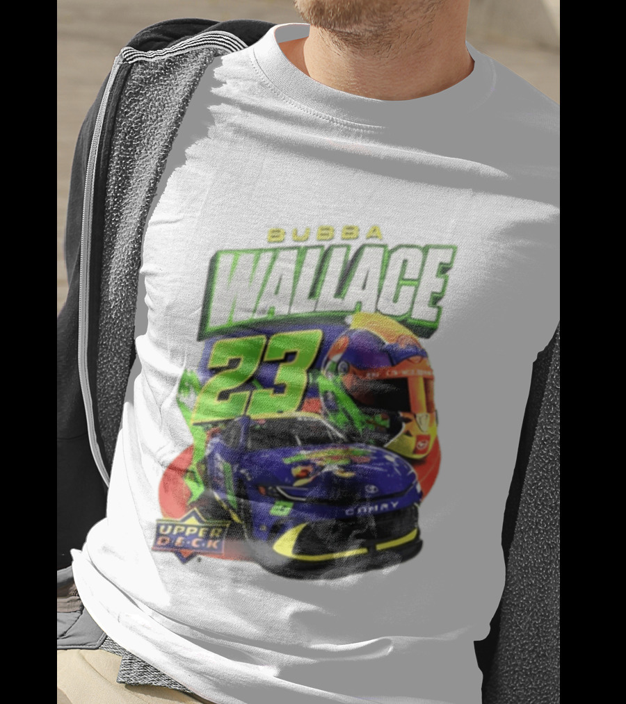 Space Jam's 30th Anniversary Bubba Wallace 23 Upper Deck Racing Car Helmet T-Shirt