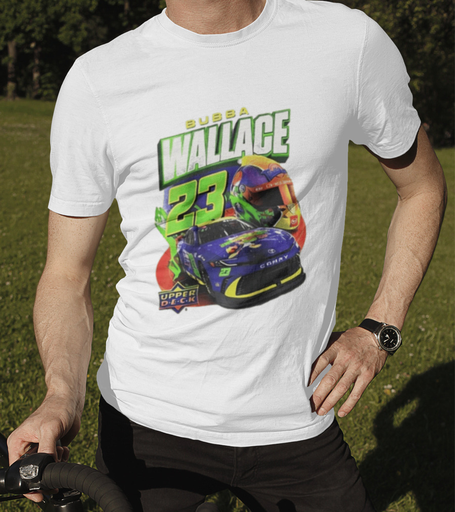 Space Jam's 30th Anniversary Bubba Wallace 23 Upper Deck Racing Car Helmet T-Shirt