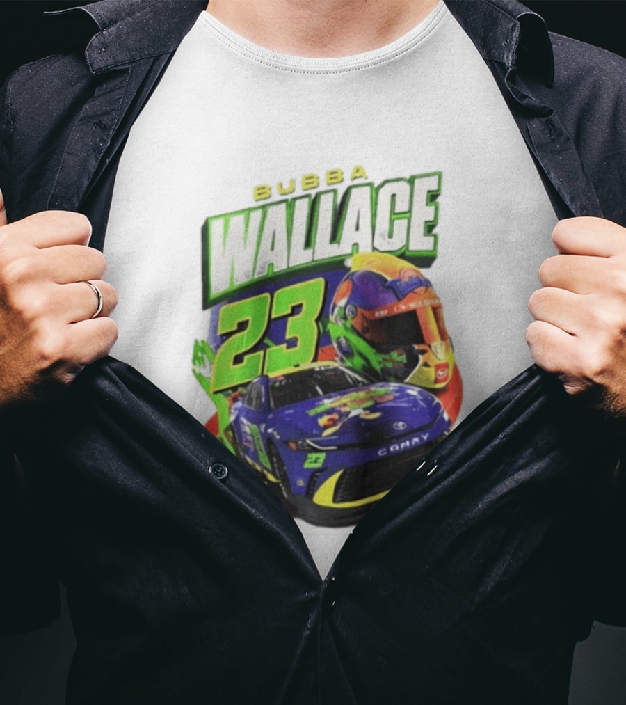 Space Jam's 30th Anniversary Bubba Wallace 23 Upper Deck Racing Car Helmet T-Shirt