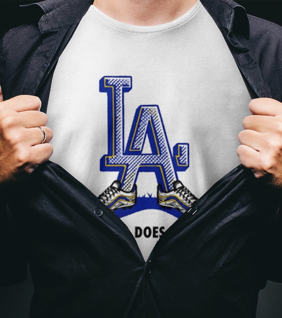 LA Dodgers LA Does It Baseball Footwear T-Shirt