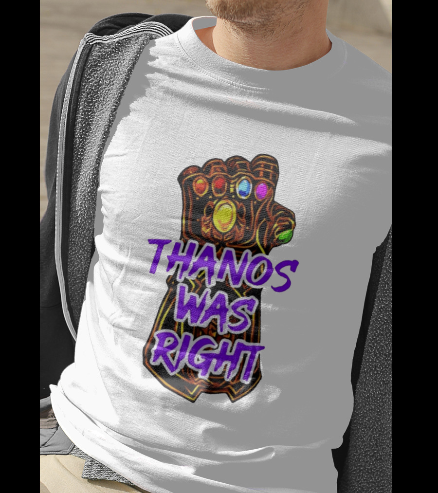 Thanos Was Right Marvel Infinity Gauntlet Bold Purple T-Shirt