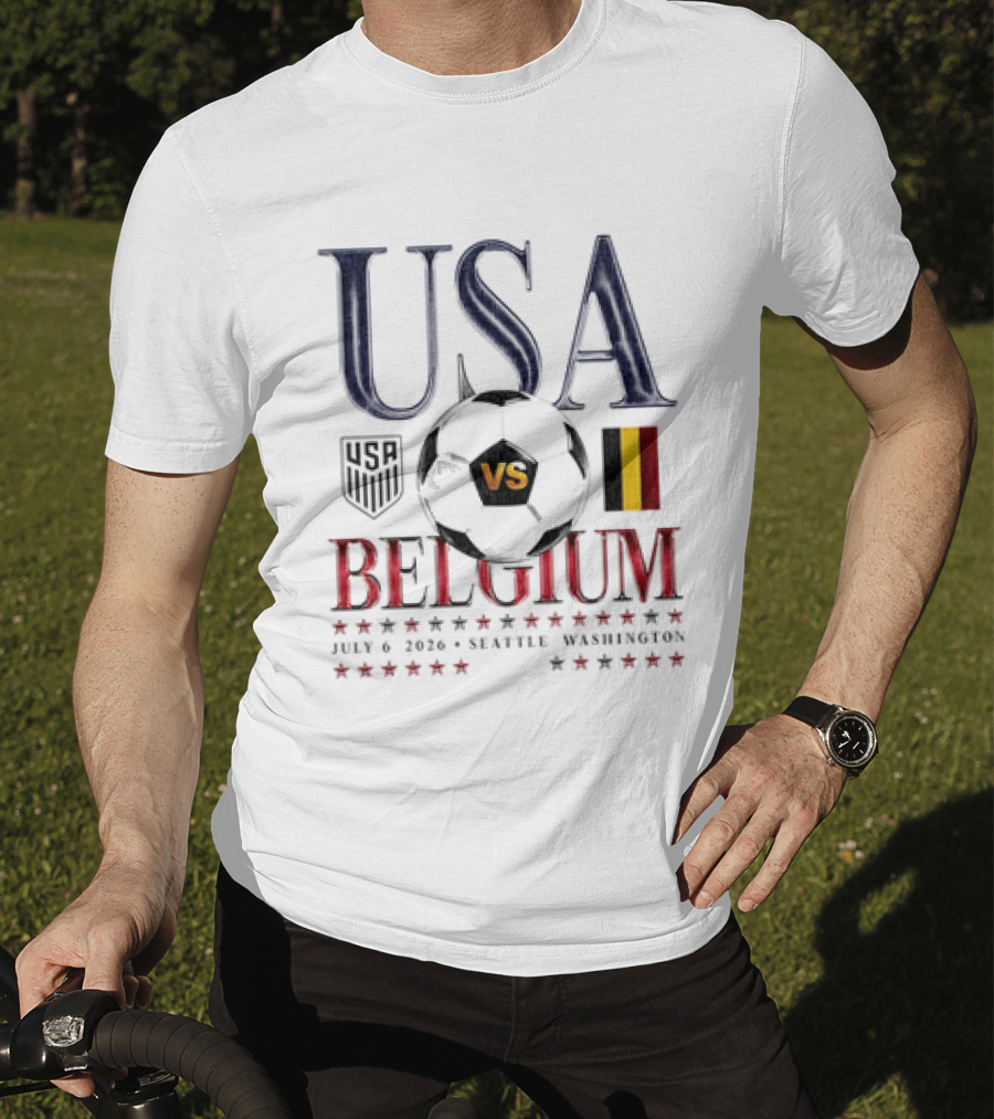 USA Vs Belgium 2026 July 6 Seattle Washington Soccer Match T-Shirt