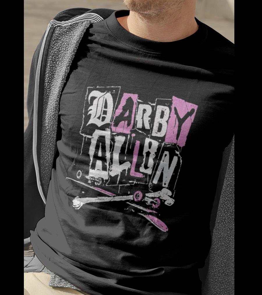 AEW Darby Allin Skateboard Hammer Grunge Graffiti T-Shirt