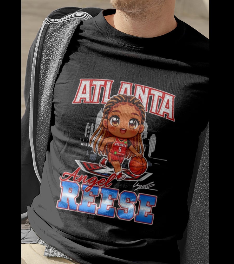Atlanta Angel Reese Caricature Basketball Player Cartoon T-Shirt