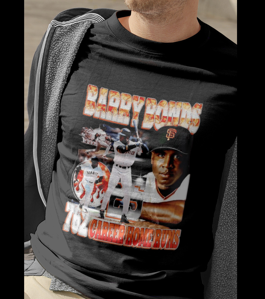 Barry Bonds Giants 25 San Francisco 762 Career Home Runs T-Shirt