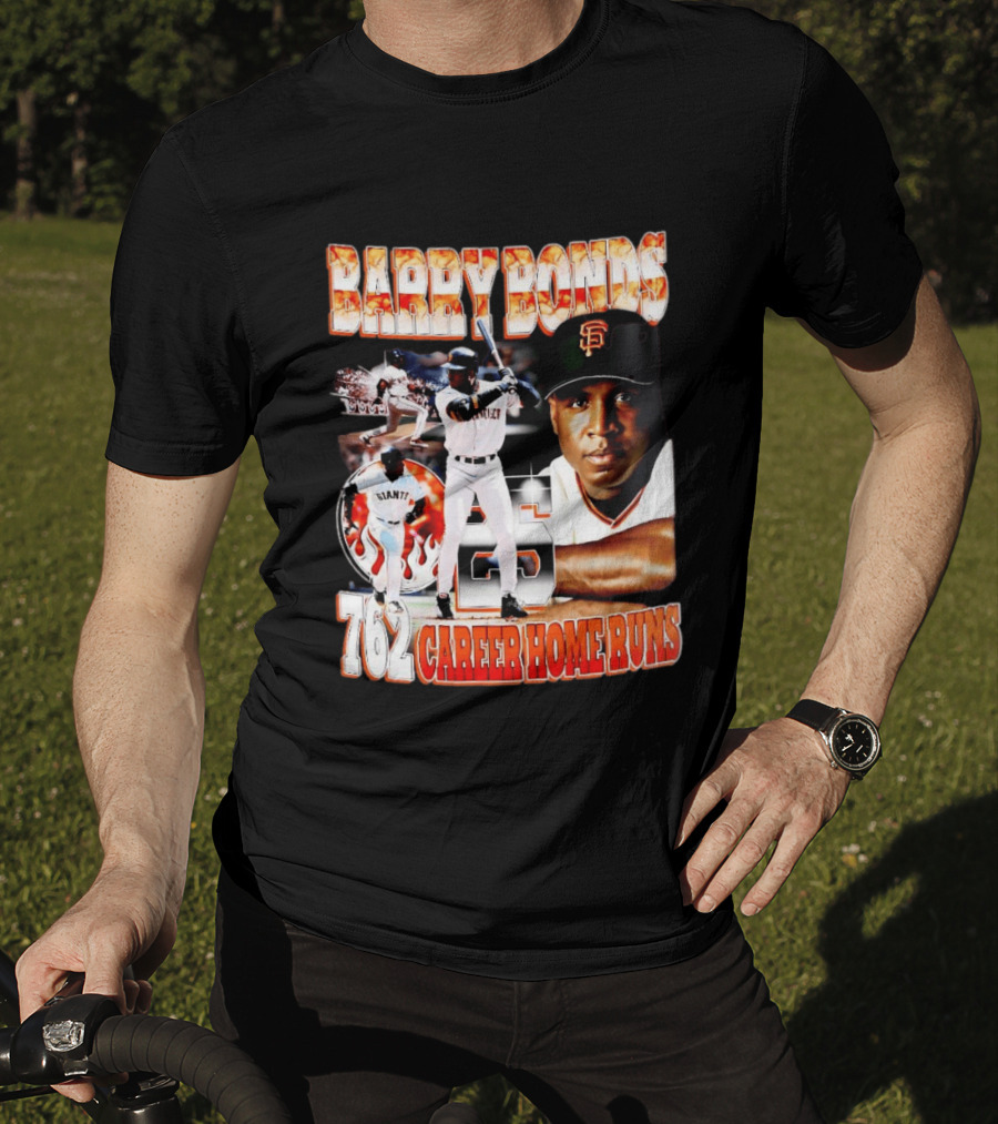 Barry Bonds Giants 25 San Francisco 762 Career Home Runs T-Shirt