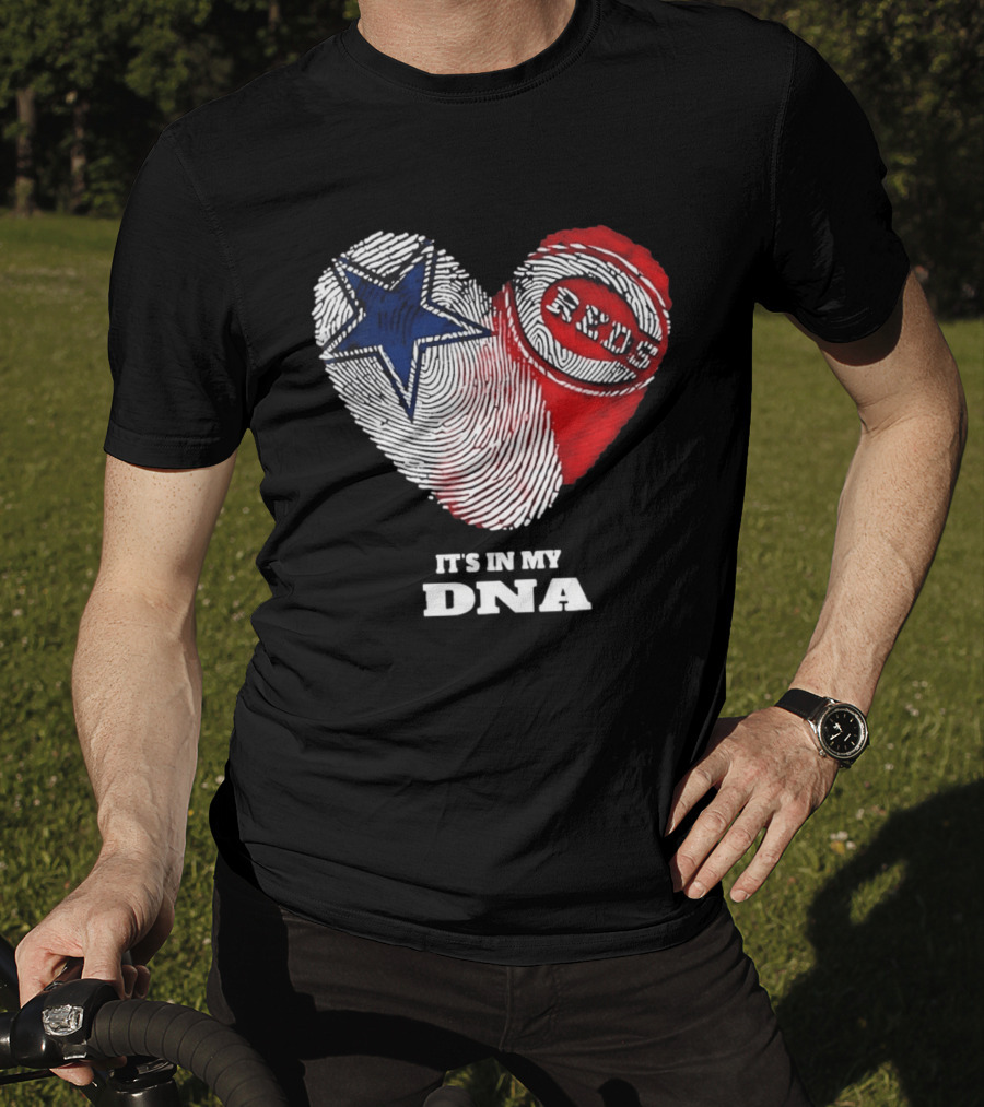 Dallas Cowboys Heart Cincinnati Reds It's In My DNA 2026 T-Shirt