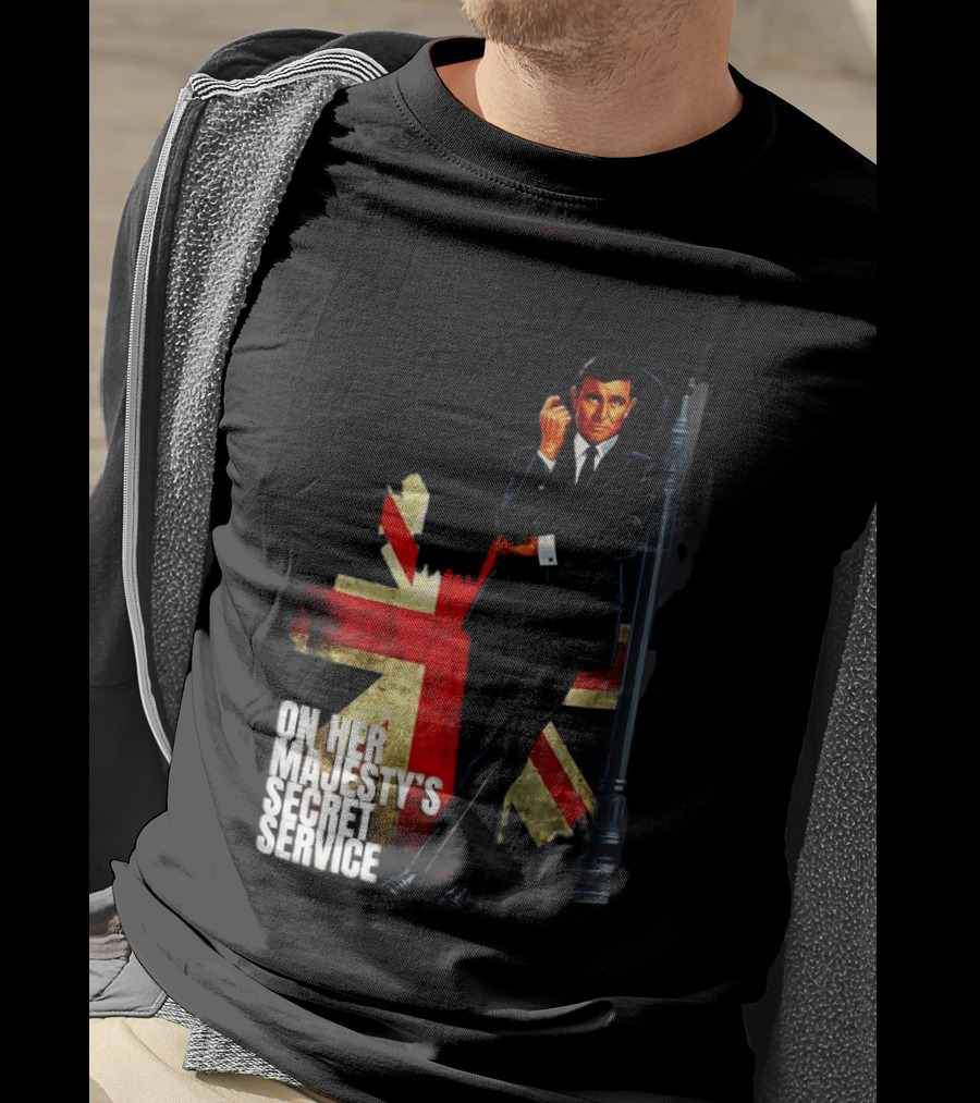 James Bond On Her Majesty's Secret Service British Flag Spy T-Shirt