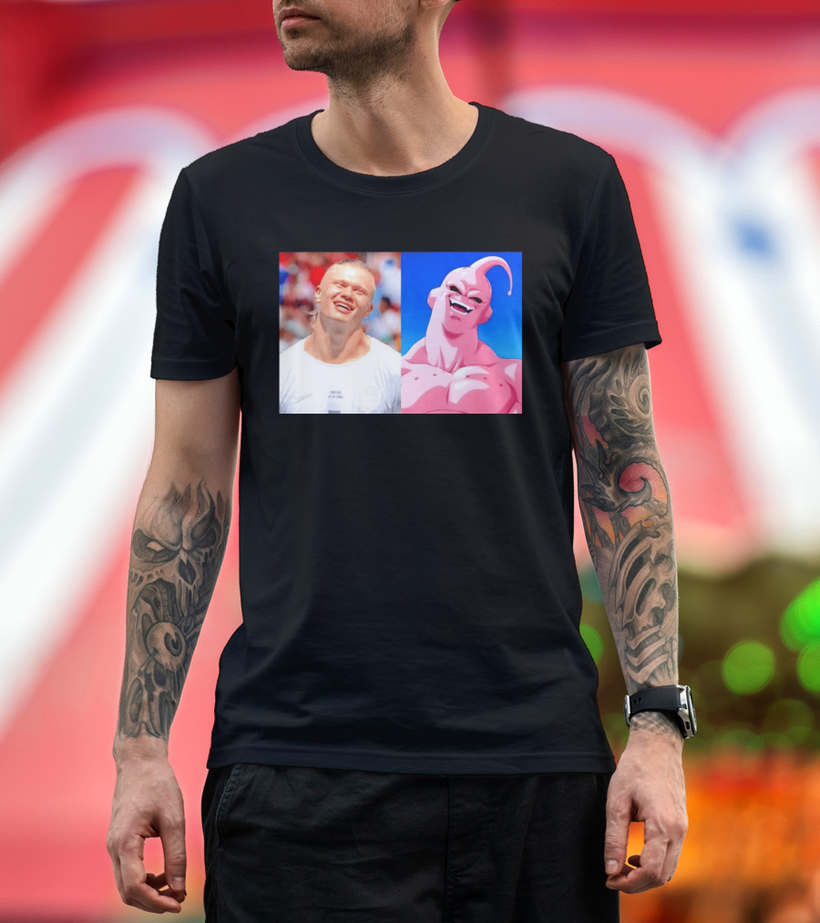 Erling Haaland Majin Buu Dragon Ball Z Comparison T-Shirt