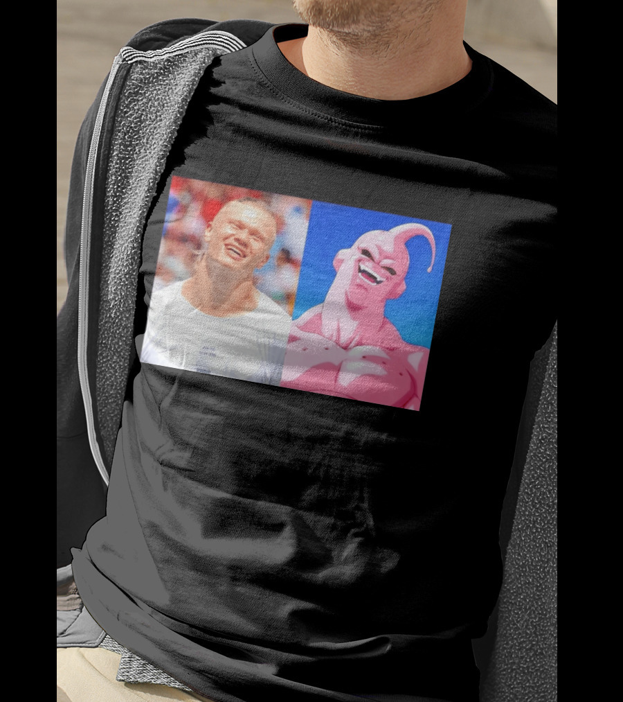 Erling Haaland Majin Buu Dragon Ball Z Comparison T-Shirt