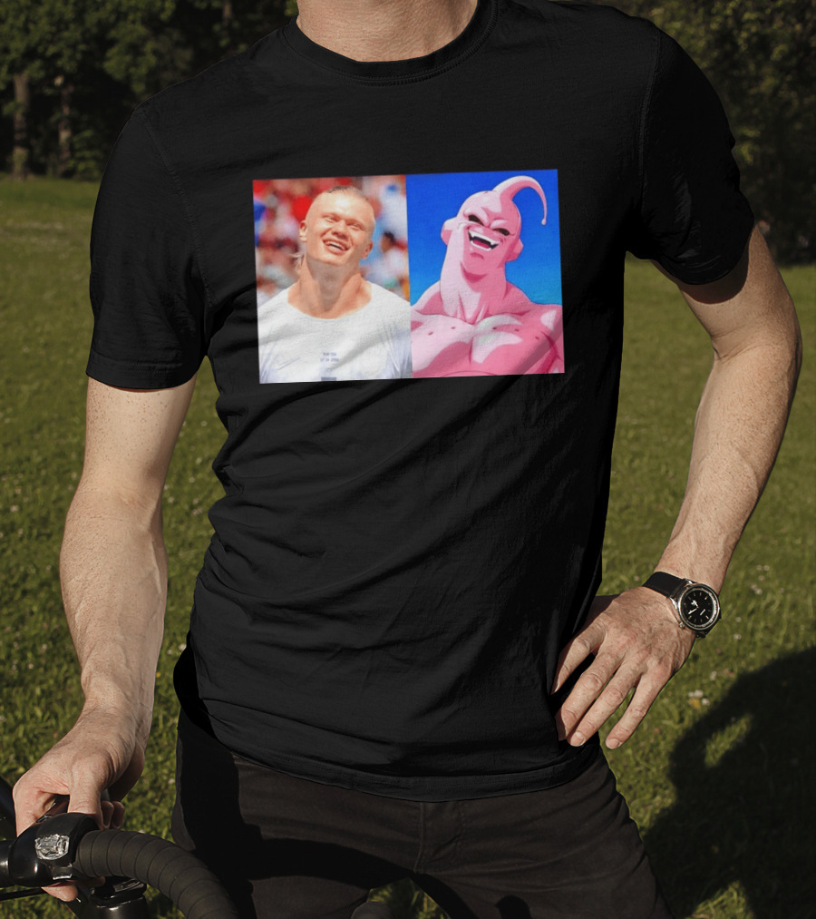 Erling Haaland Majin Buu Dragon Ball Z Comparison T-Shirt