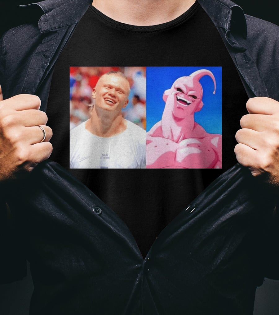 Erling Haaland Majin Buu Dragon Ball Z Comparison T-Shirt