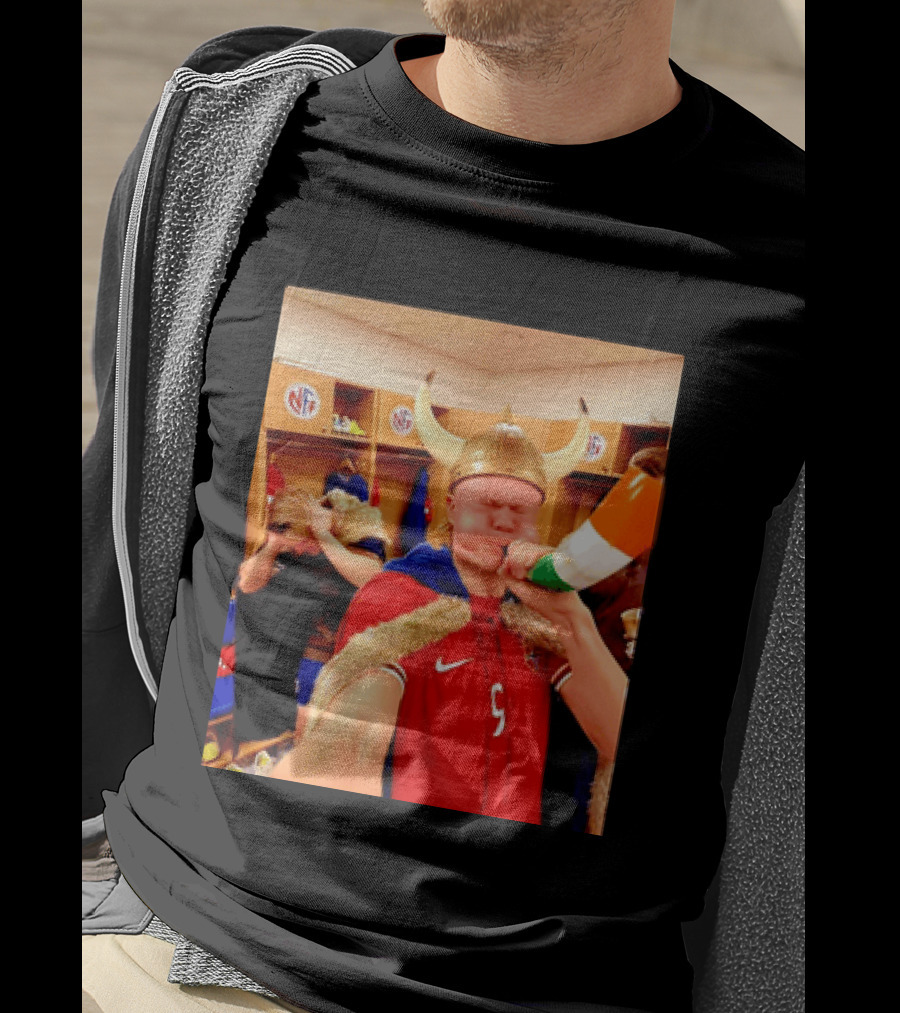 Erling Haaland Norway No 9 Viking Football Celebration Locker Room T-Shirt