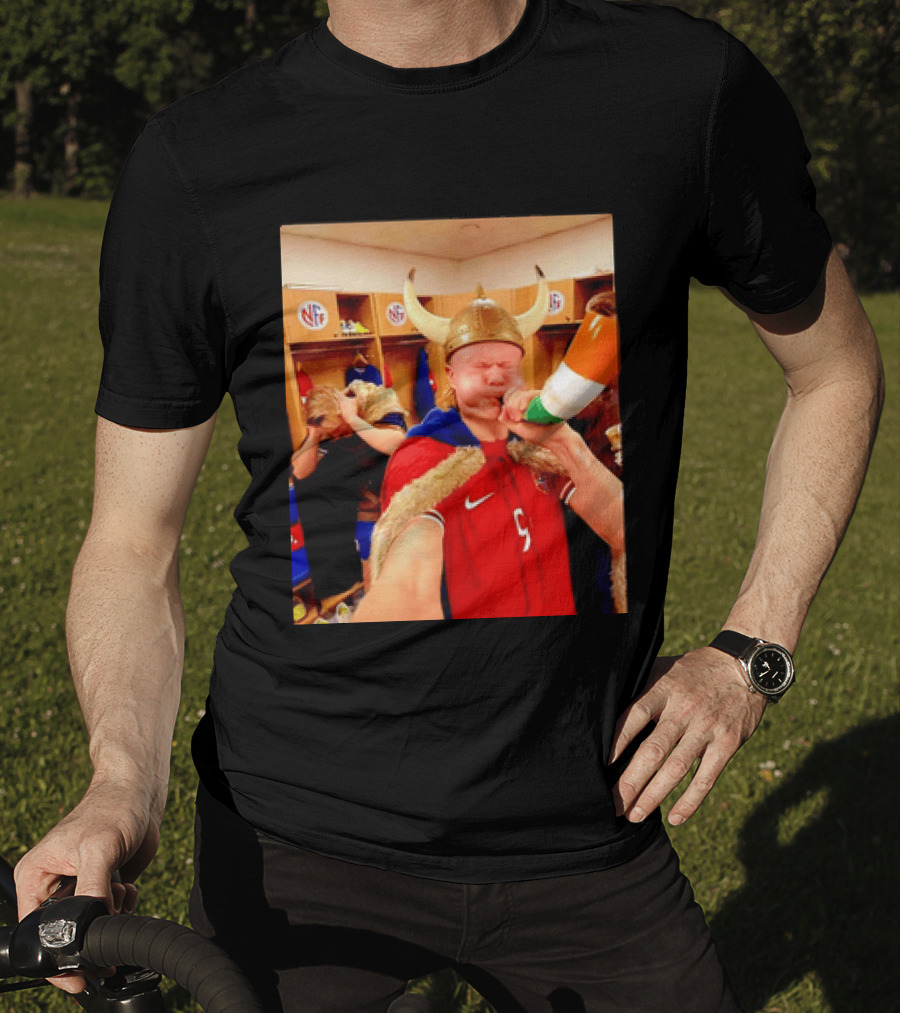 Erling Haaland Norway No 9 Viking Football Celebration Locker Room T-Shirt