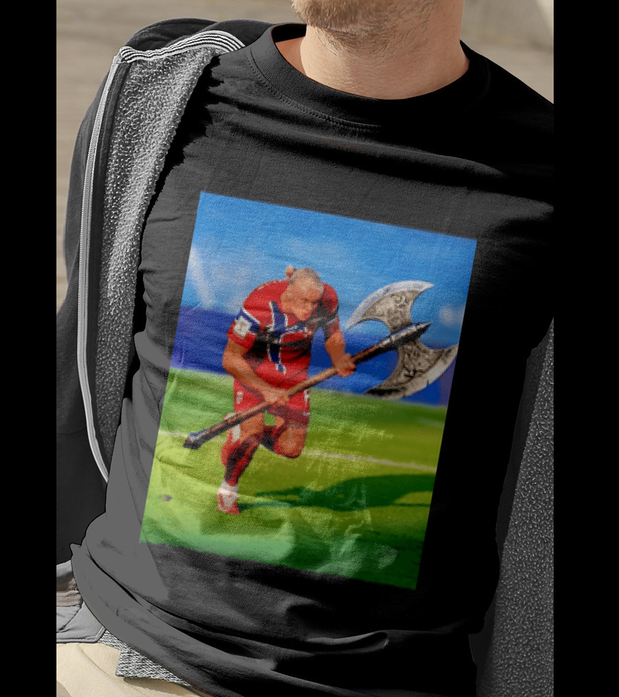 Erling Haaland Norway Viking Warrior Meme Football Team T-Shirt