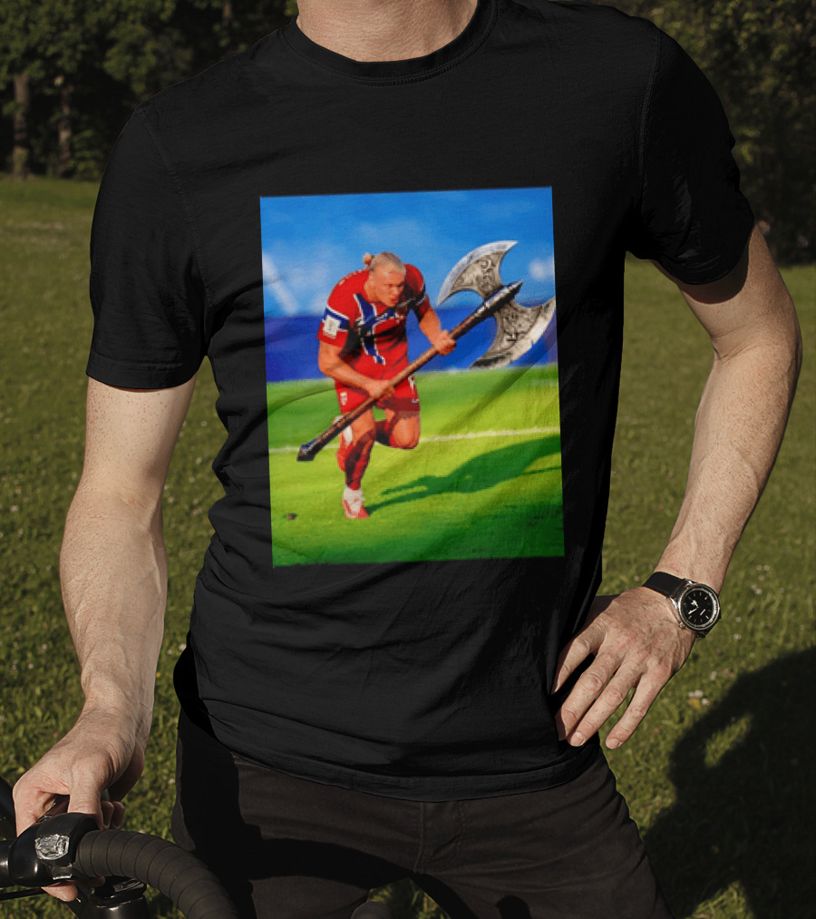 Erling Haaland Norway Viking Warrior Meme Football Team T-Shirt