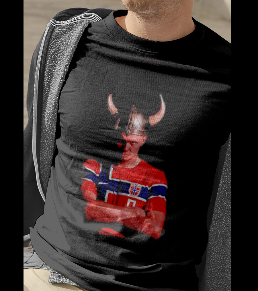 Erling Haaland Norway National Football Team Viking Helmet T-Shirt