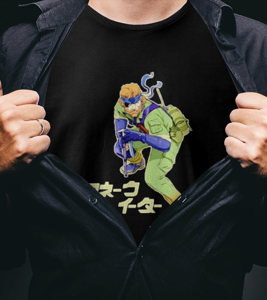 Naked Snake Metal Gear Solid Snake Eater Crouching Pose Japanese T-Shirt