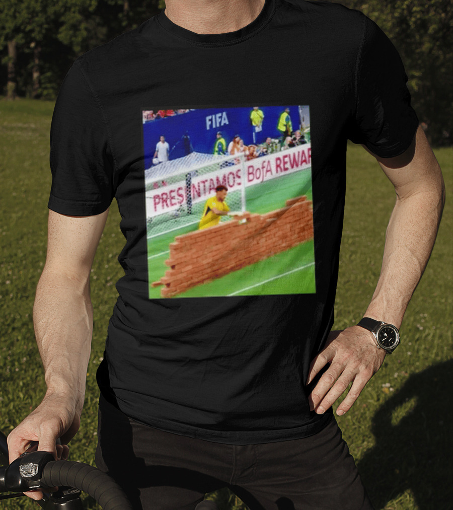 Vozinha Cape Verde FIFA Goalkeeper Meme Brick Wall Soccer Humor T-Shirt