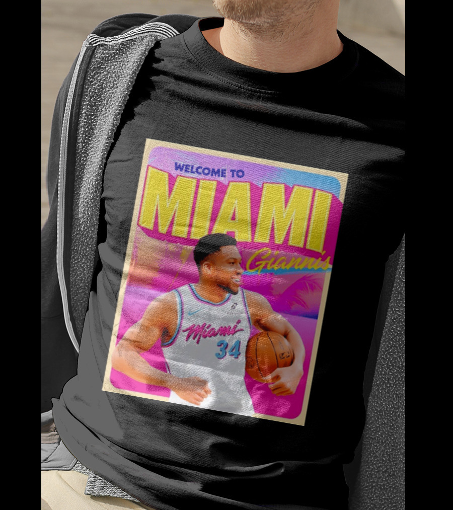 Welcome To Miami Giannis Miami Heat Basketball 34 T-Shirt