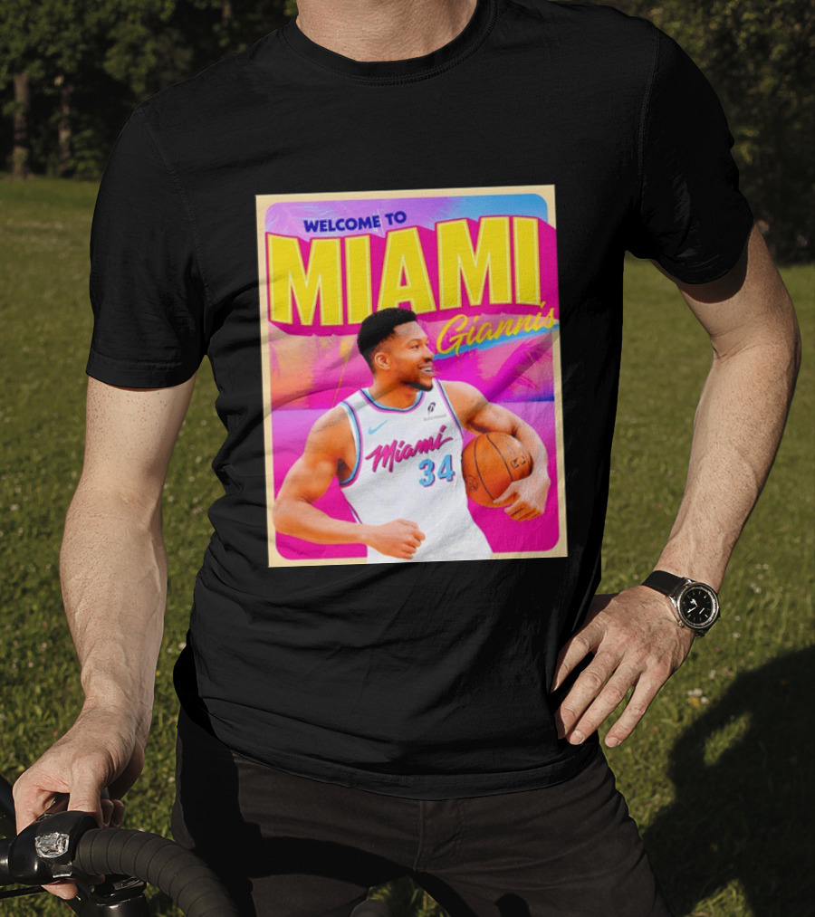 Welcome To Miami Giannis Miami Heat Basketball 34 T-Shirt