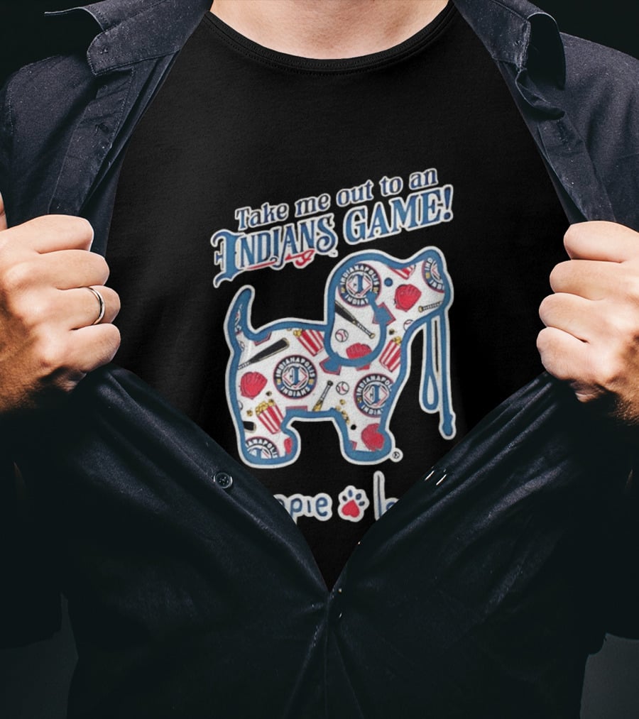 Puppie Love Take Me Out To An Indianapolis Indians Game Fun Baseball Outfit T-Shirt