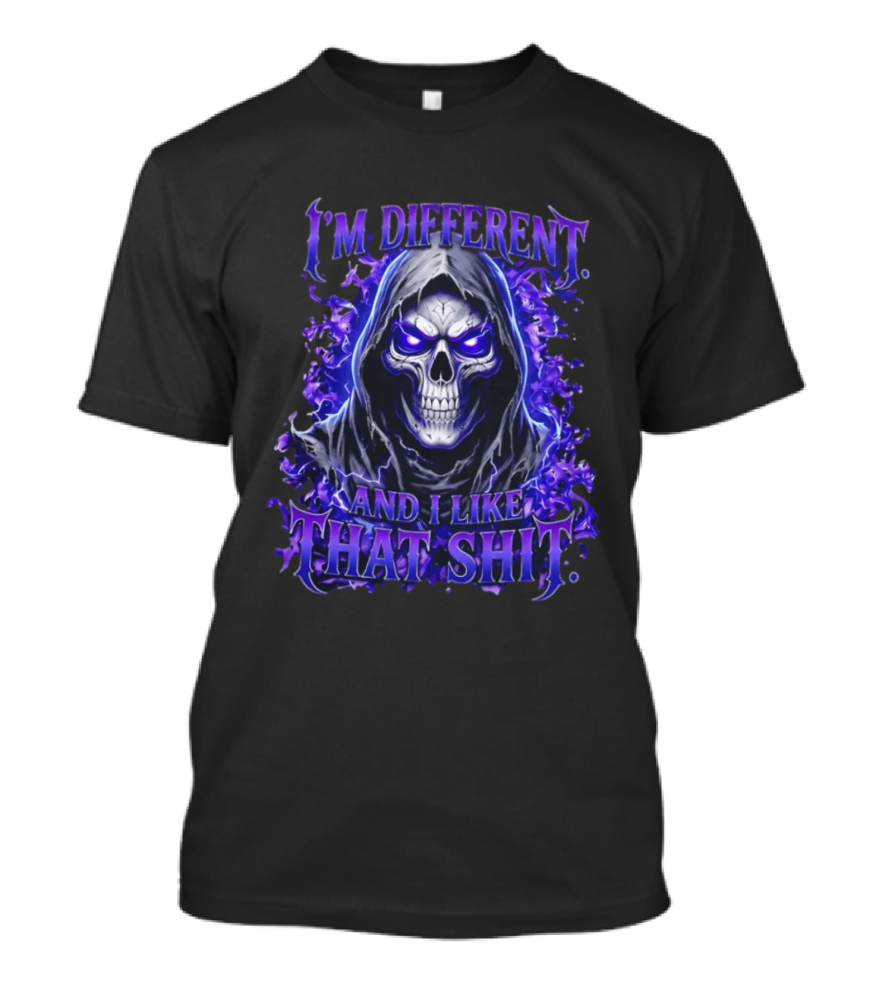 I'm Different Skeleton Hooded Reaper Purple Glow T-Shirt