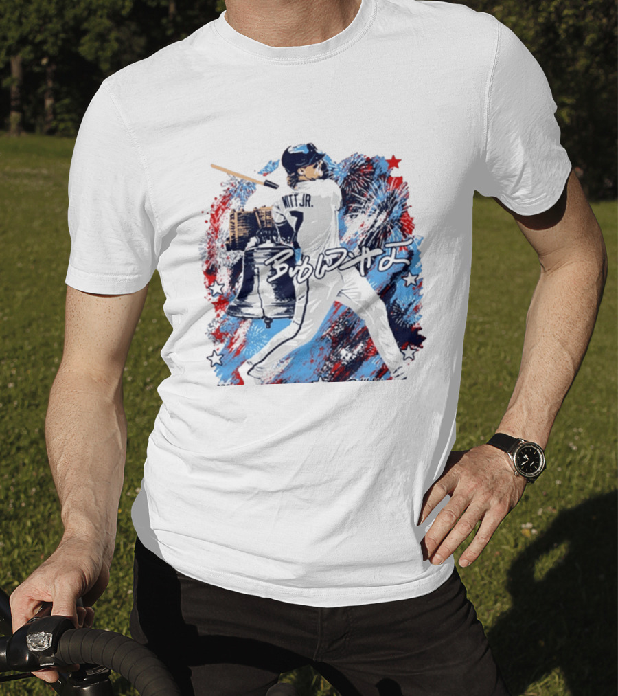 Bobby Witt Jr 2026 Philly Liberty Bell And Fireworks Baseball T-Shirt