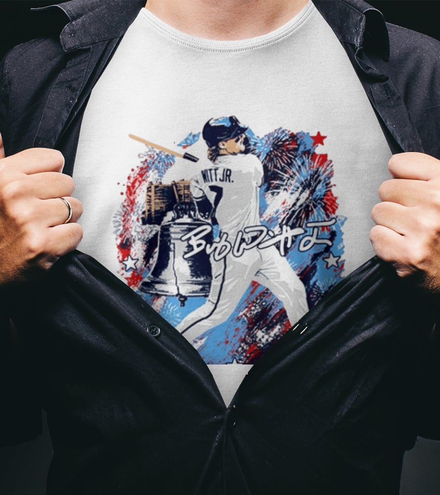 Bobby Witt Jr 2026 Philly Liberty Bell And Fireworks Baseball T-Shirt