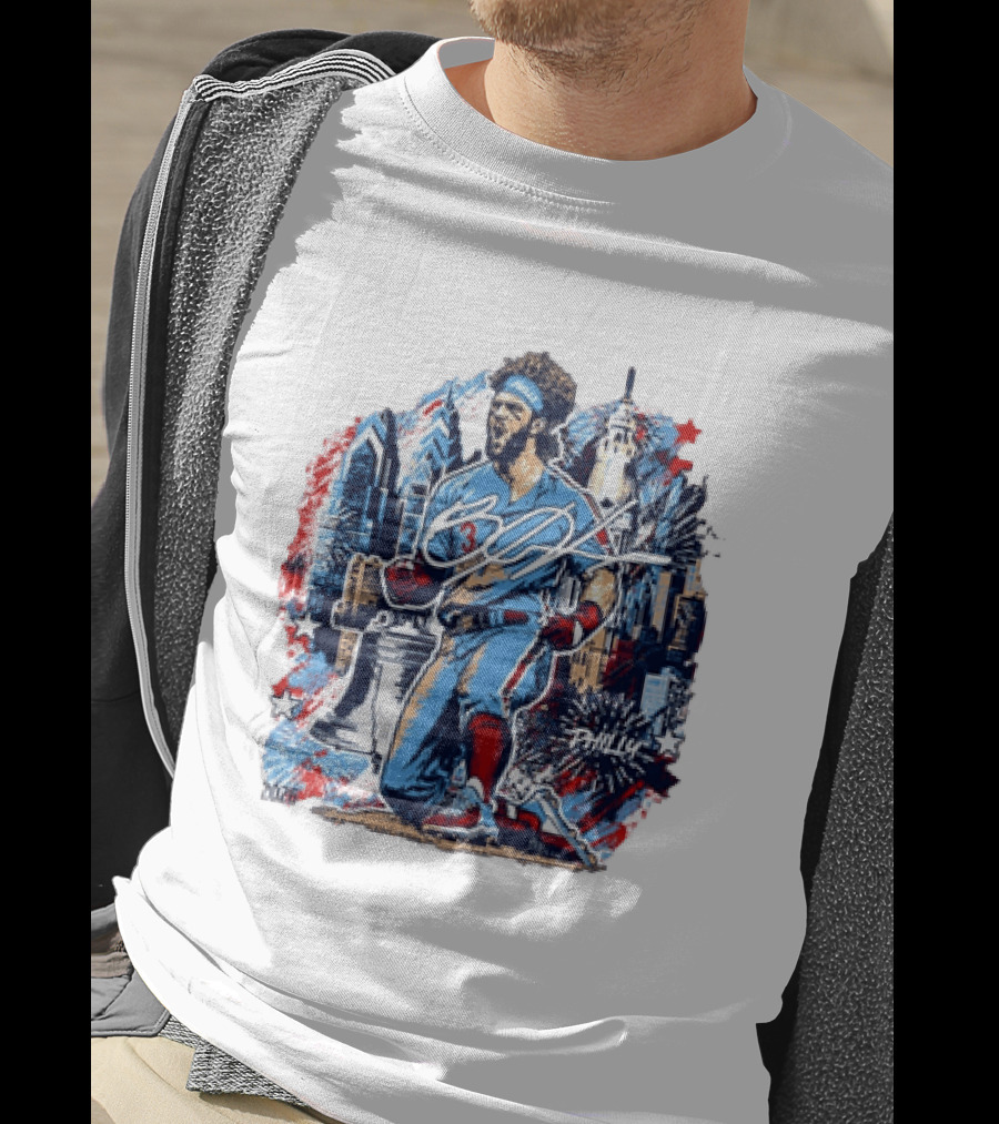 Bryce Harper Philly Skyline Liberty Bell Phillies 2026 All Star Game T-Shirt