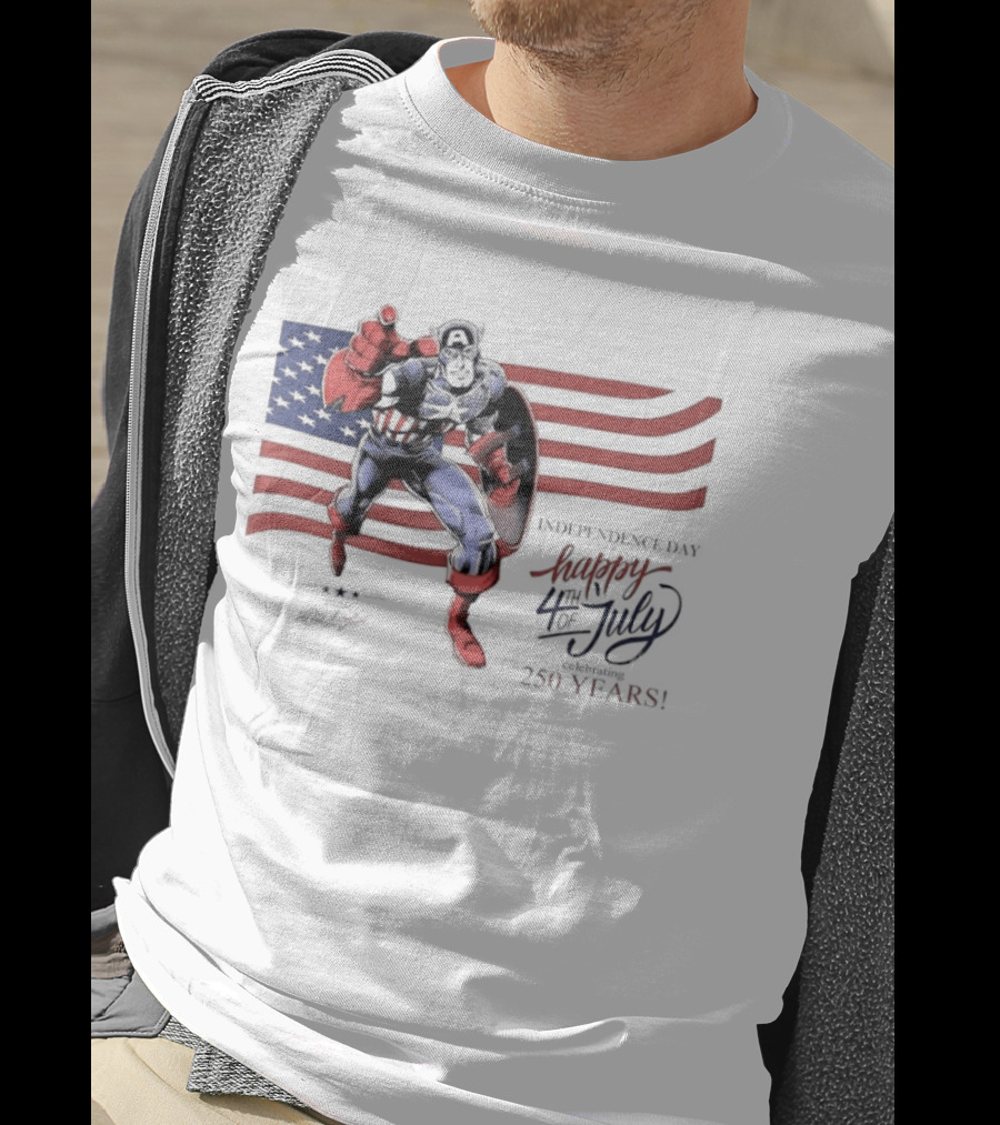 Captain America Marvel Comics Happy 4th Of July Independence Day Celebration T-Shirt