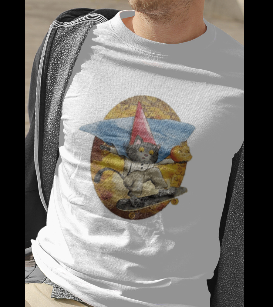 Over The Garden Wall Wirt Cat Skateboarding Halloween Pumpkin T-Shirt
