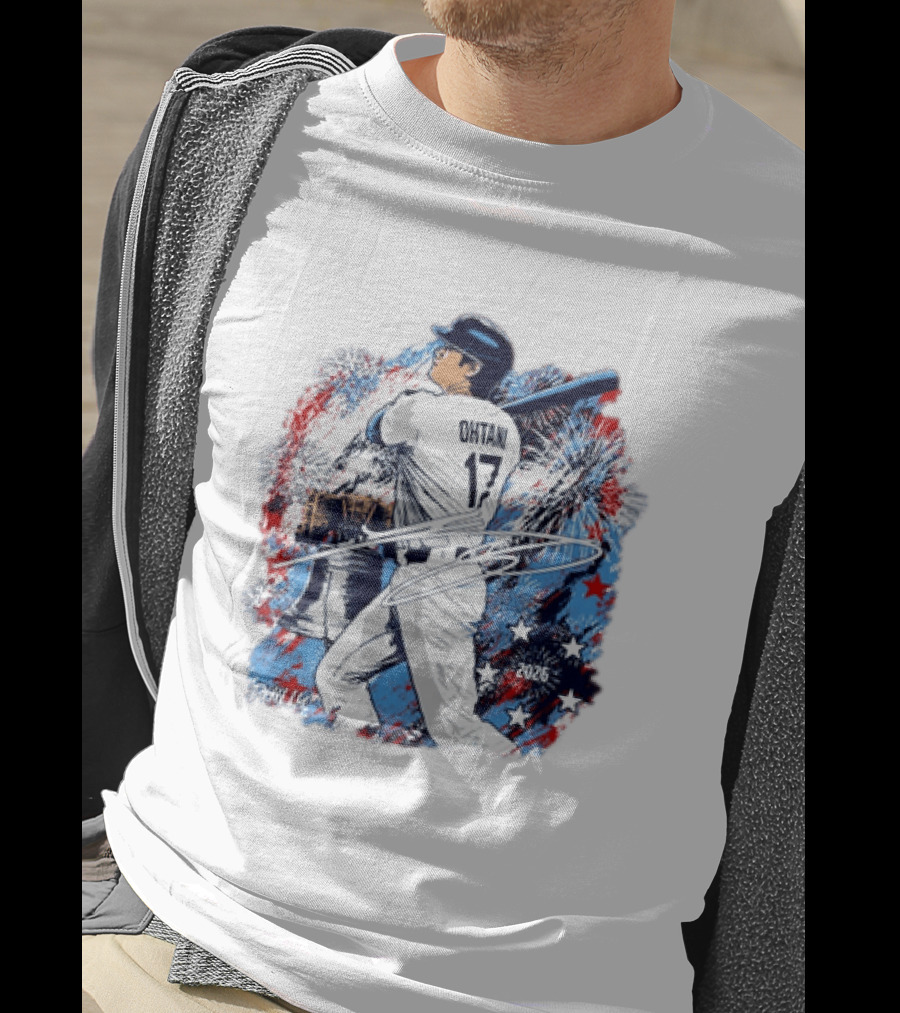 Shohei Ohtani 17 Philadelphia 2026 Liberty Bell Fireworks Stars T-Shirt