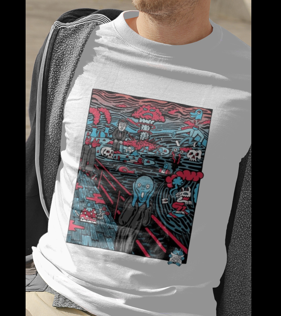 The American Scream Killer Acid Psychedelic Surrealist Edvard Munch Mashup T-Shirt